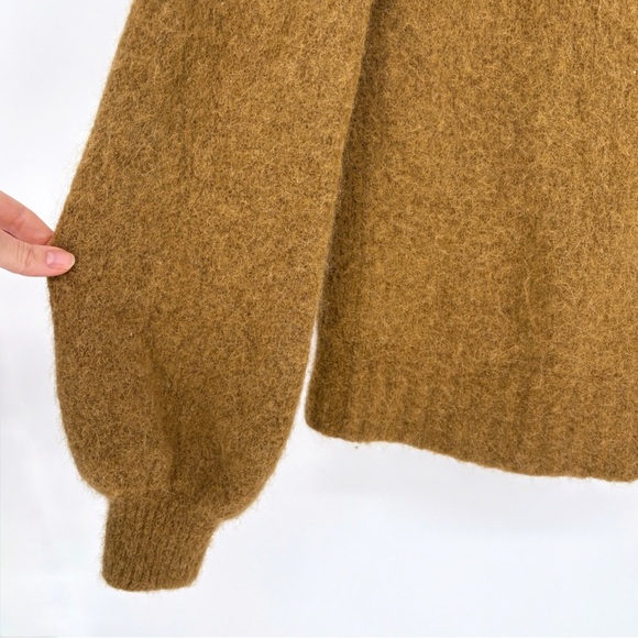 EVERLANE | The SuperFuzz Alpaca Merino Wool Crew Neck Sweater in Dijon | Sz S - Picture 6 of 11